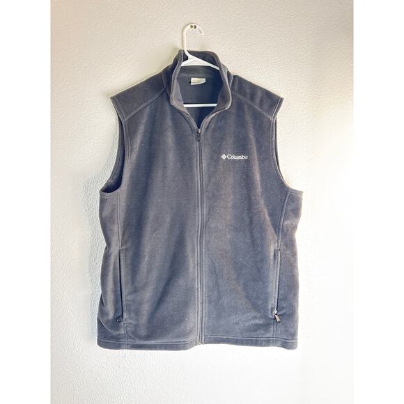 Columbia Men’s Fleece Vest Size Large Gray Full Zip Soft Outdoor Layer - Picture 1 of 6